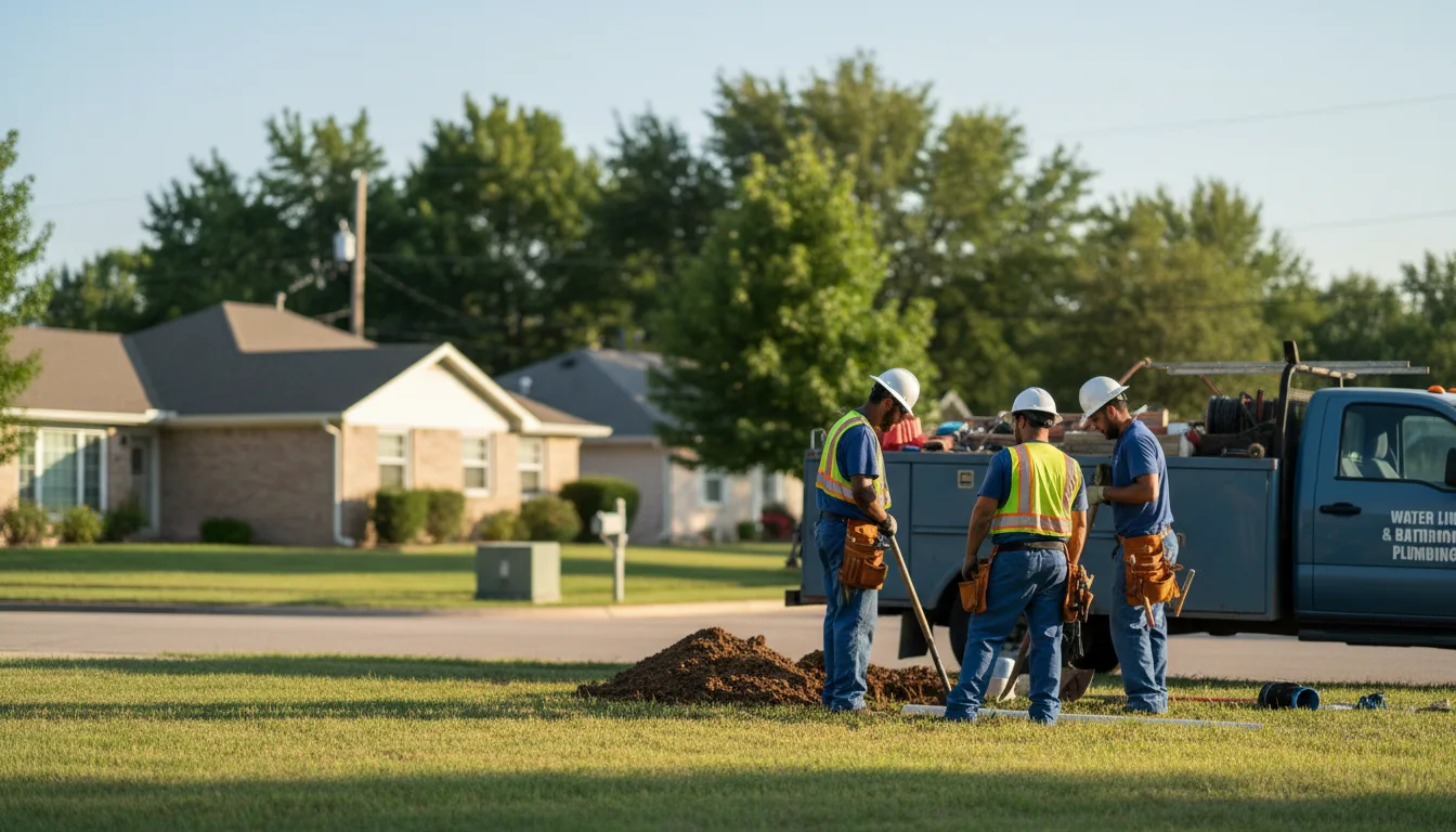Residential water line and bathroom plumbing service in Thornton, AR